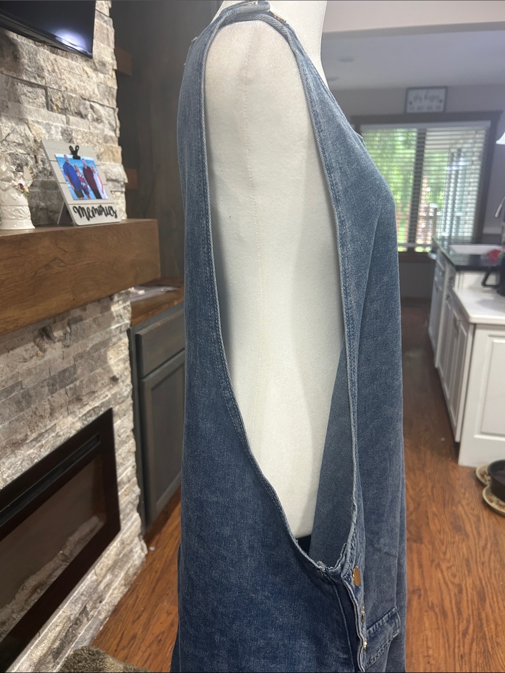 Denim Pinafore Jumper Dress - Blue new without tags size 5X - Picture 6 of 9